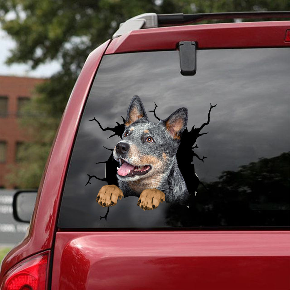 Australian Cattle Dog Crack Decals For Cars Funny Quotes Car Sticker 10th Anniversary Gift - Dog Lovers die-cut waterproof vinyl sticker decal