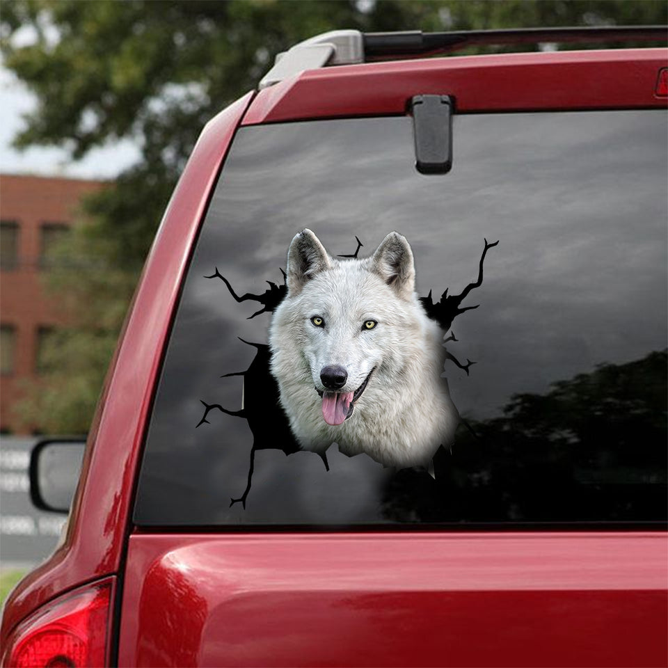 [dt0806-snf-tnt]-wolf-cat-crack-car-sticker-wolf-lovers