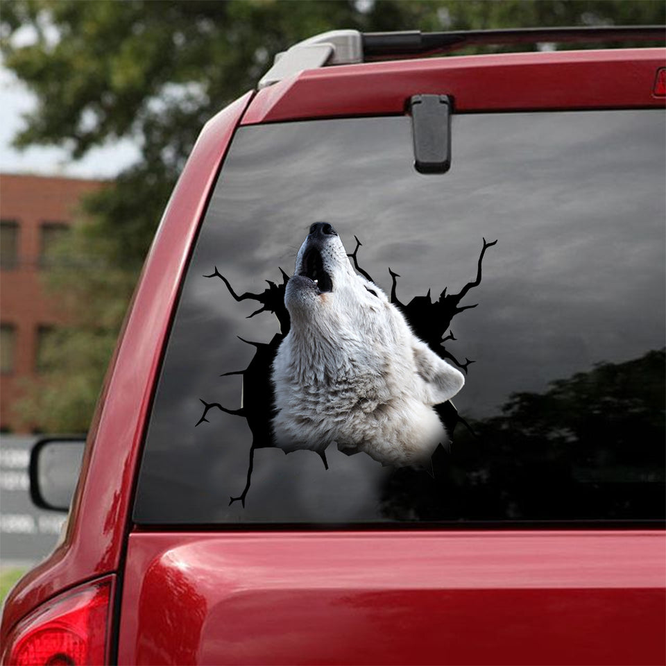 [dt0810-snf-tnt]-wolf-cat-crack-car-sticker-wolf-lovers