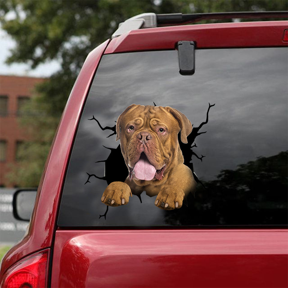 [dt0828-snf-tnt]-dogue-de-bordeaux-crack-car-sticker-dog-lovers