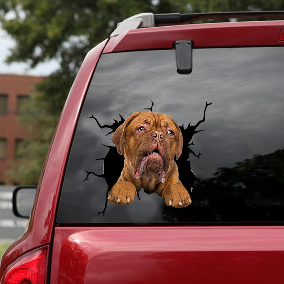 [dt0834-snf-tnt]-dogue-de-bordeaux-crack-car-sticker-dog-lovers