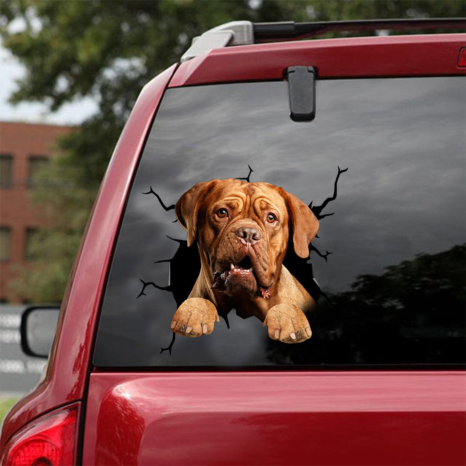 [dt0836-snf-tnt]-dogue-de-bordeaux-crack-car-sticker-dog-lovers