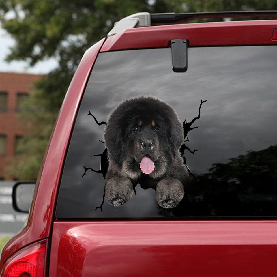 Tibetan Mastiff Crack Decal For Back Car Window Cuteness Overloaded Avery Sticker Paper Unique Gift For Boyfriend - Dog Lovers die-cut waterproof vinyl sticker decal