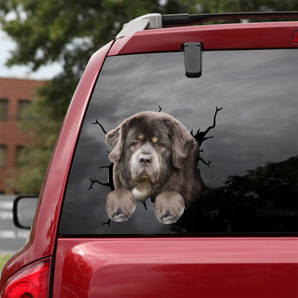 Tibetan Mastiff Crack Decals For Walls Funny Art Stickers 3rd Anniversary Gift - Dog Lovers die-cut waterproof vinyl sticker decal