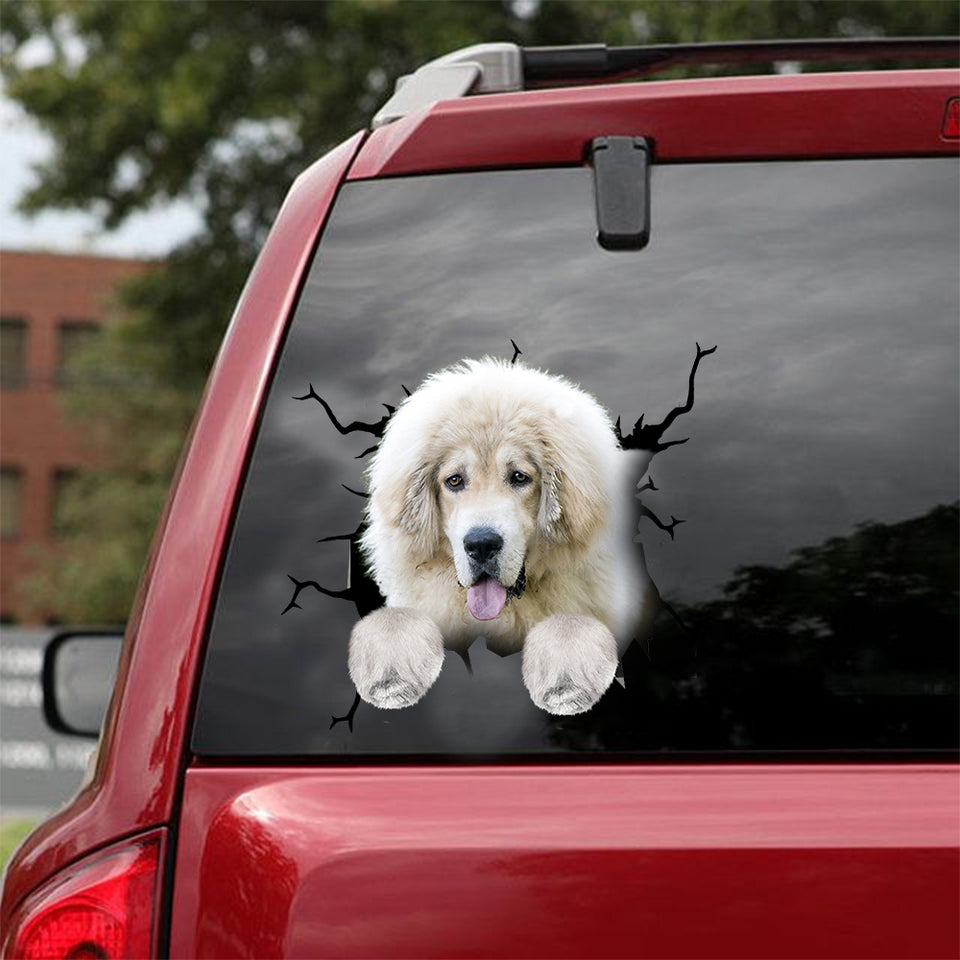 Tibetan Mastiff Crack Stickers For Cars Cute A Sunflower Decal Box Gift - Dog Lovers die-cut waterproof vinyl sticker decal