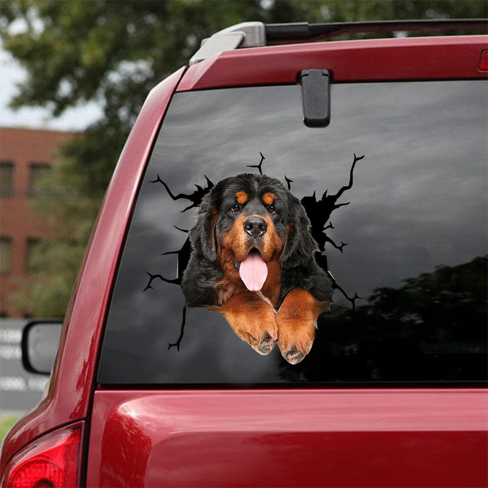 Tibetan Mastiff Crack Sticker For Back Window Wiper Funny Birthday Memes Custom Sticker Labels Valentine Gift Ideas - Dog Lovers die-cut waterproof vinyl sticker decal