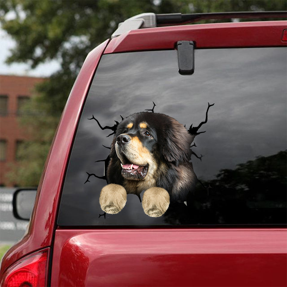 Tibetan Mastiff Crack Stickers For Cars Funny Custom Vinyl Stickers Gifts For Girlfriend - Dog Lovers die-cut waterproof vinyl sticker decal