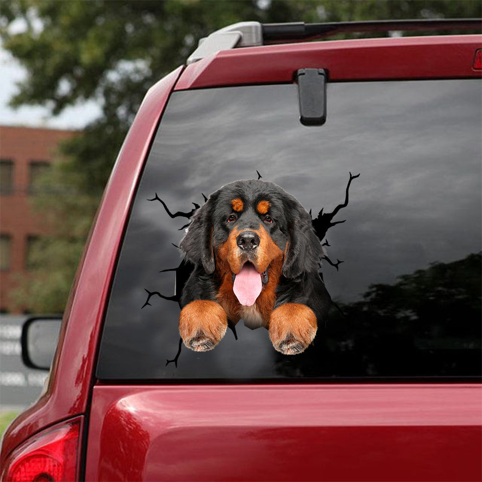 Tibetan Mastiff Crack Sticker Car Window Fun Label Paper Mother's Day Gift Ideas 2022 - Dog Lovers die-cut waterproof vinyl sticker decal