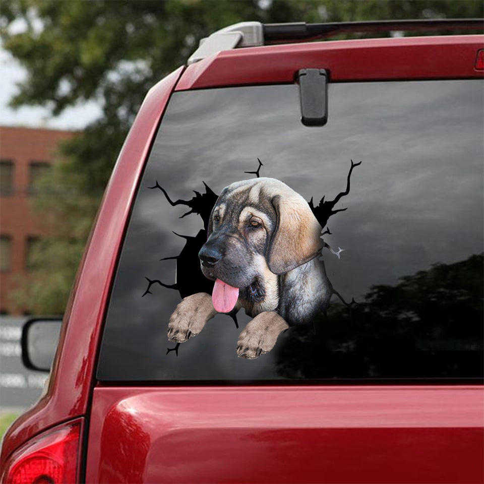 Spanish Mastiff Crack Decor Decal Humor Vinyl Stickers For Cars 25th Anniversary Gifts - Dog Lovers die-cut waterproof vinyl sticker decal