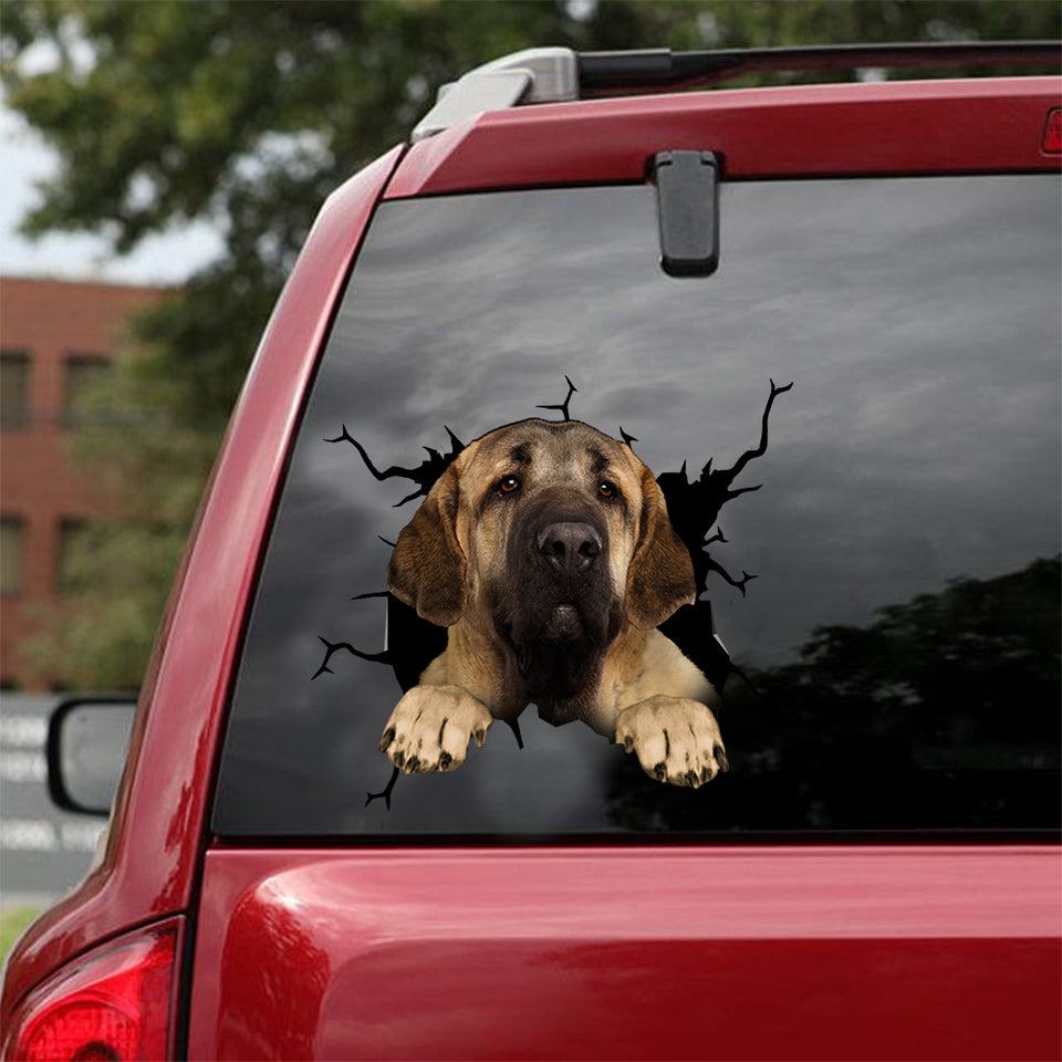 Spanish Mastiff Crack Decals For Cars Pretty Cute Waterproof Sticker Paper 15 Year Anniversary Gift - Dog Lovers die-cut waterproof vinyl sticker decal