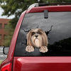 Lhasa Apso Crack Decals For Cars Super Cute Vinyl Stickers For Cars Good Housewarming Gifts - Dog Lovers die-cut waterproof vinyl sticker decal