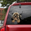 Lhasa Apso Crack Sticker Car Funny Jokes Removable Stickers Gifts For Boss - Dog Lovers die-cut waterproof vinyl sticker decal