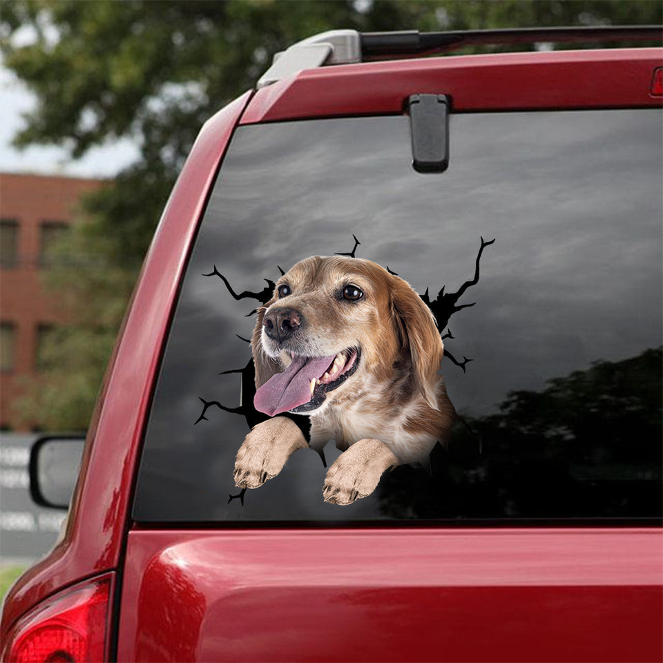 Brittany Crack Head Decal Cuteness Overloaded Car Sticker Mother's Day Gifts From Daughter - Dog Lovers die-cut waterproof vinyl sticker decal