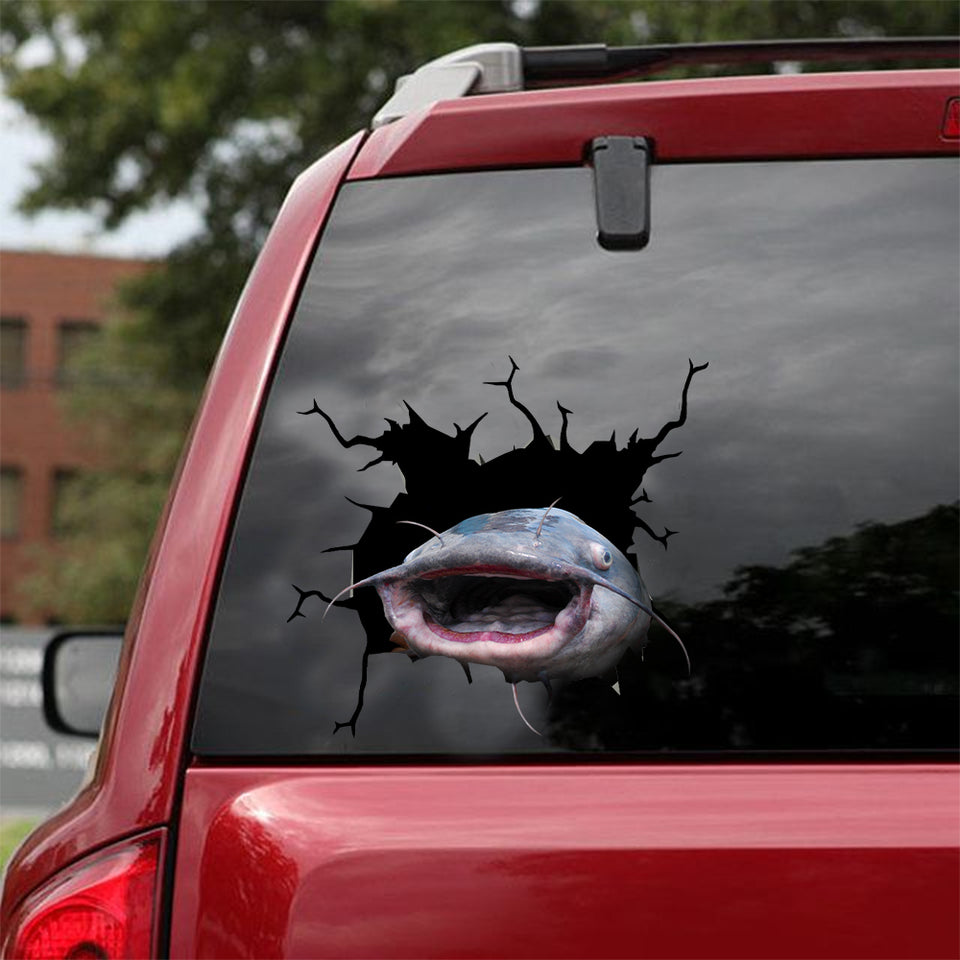 [dt1101-snf-tnt]-catfish-crack-car-sticker-fish-lovers
