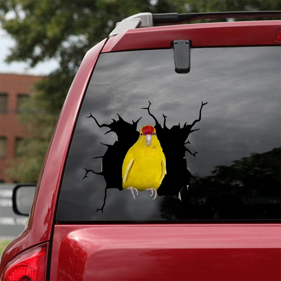 [dt0118-snf-tnt]-kakariki-parrot-crack-car-sticker-birds-lover