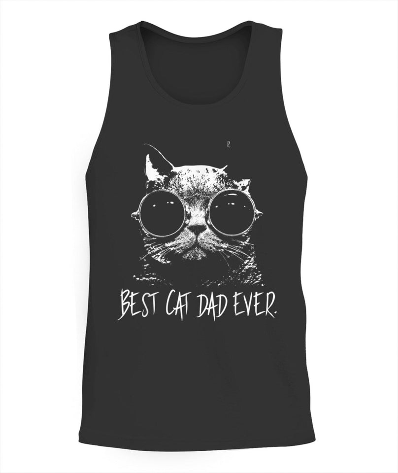 Best Cat Dad Ever Vintage Retro Cat Father Gift Men Tshirt
