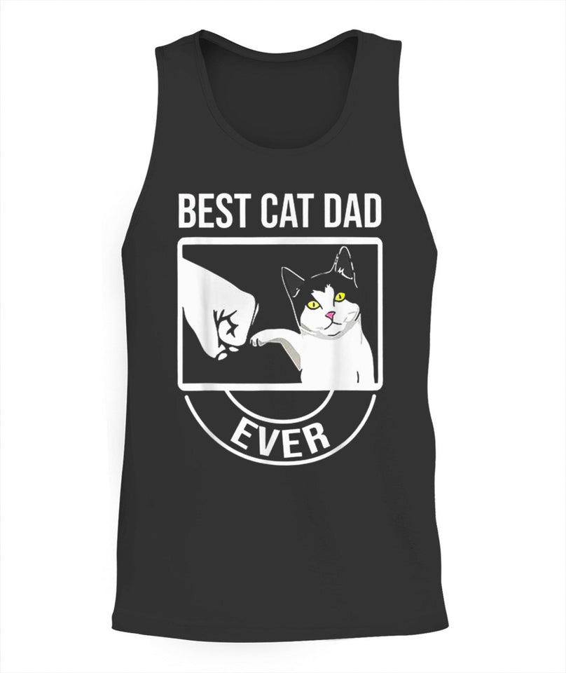 Best Cat Dad Ever Funny Paw Kitten Cat Fist Bump Tee Shirt