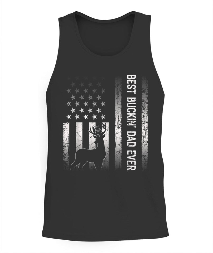 Best Buckin Dad Ever American Flag Gift for Fathers Day Tee Shirt