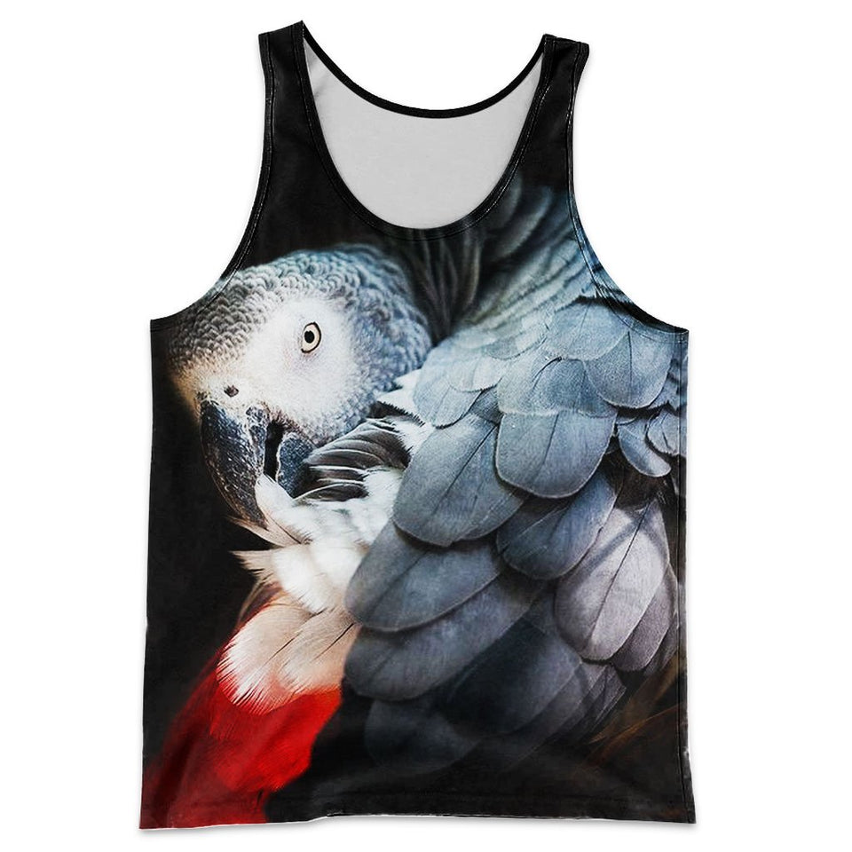 3D All Over Printed African Grey Parrot Shirts And Shorts DT191106
