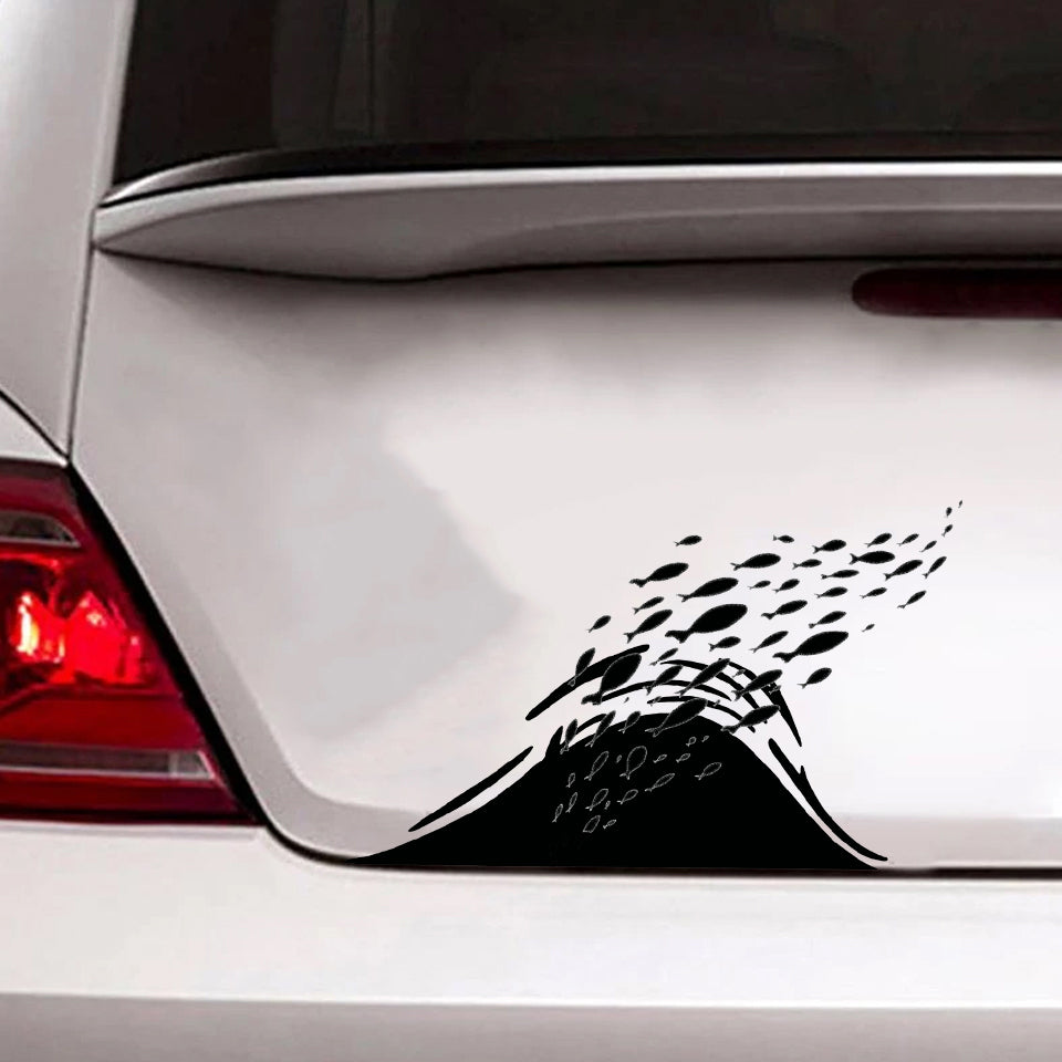 [sk0502-snf-tpa]-flock-of-fish-sticker-animals-lover