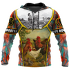Premium Rooster Floral All Over Printed Unisex 42