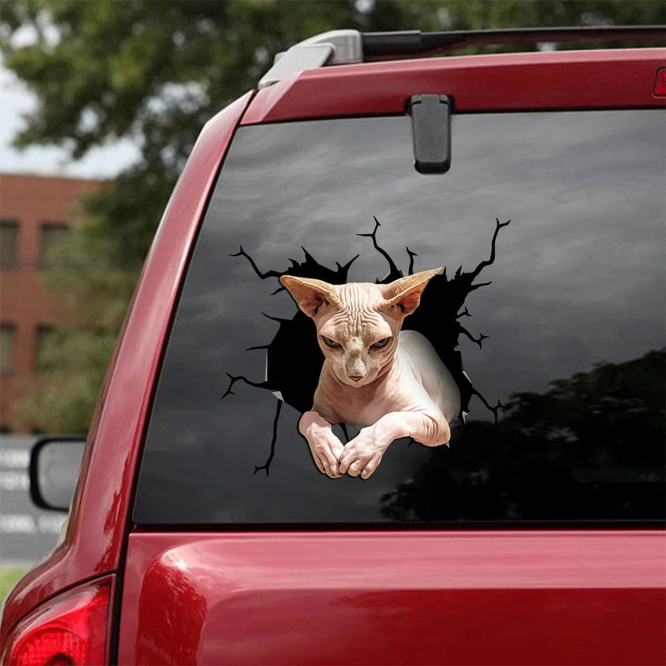 The Sphynx Crack Stickers For Cars Funny Jokes Floor Stickers Gifts For Golfers - Cat Lovers die-cut waterproof vinyl sticker decal