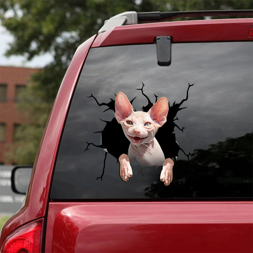 The Sphynx Crack Sticker Chart Funny Gifs Window Stickers Teacher Gift Ideas - Cat Lovers die-cut waterproof vinyl sticker decal