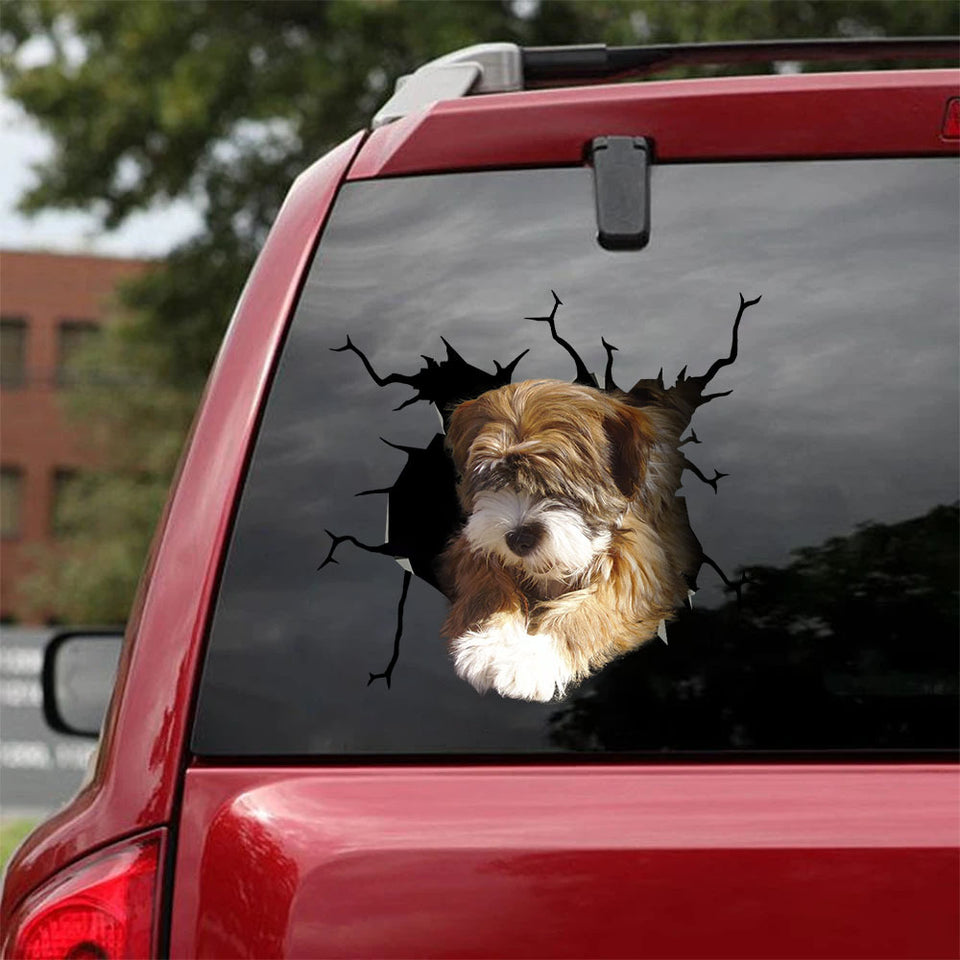 [ha0093-snf-ptd]-tibetan-terriers-crack-car-sticker-dogs-lover