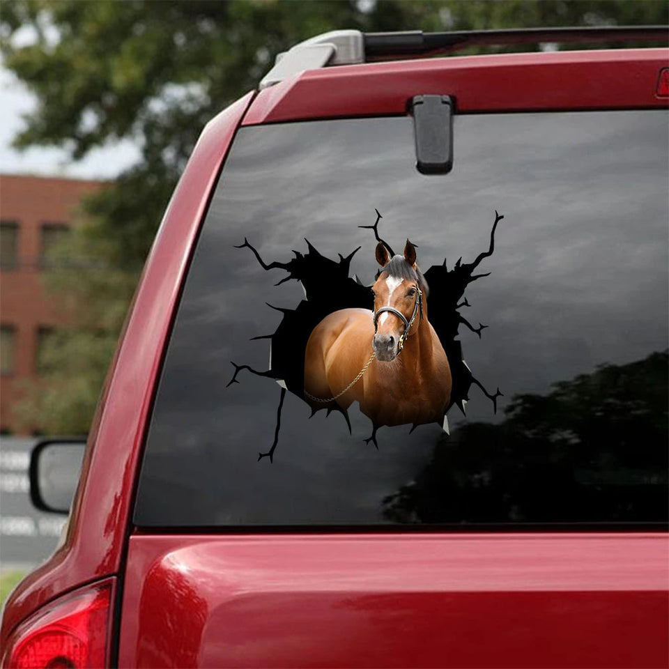 [ha0132-snf-ptd]-racing-horse-crack-car-sticker-