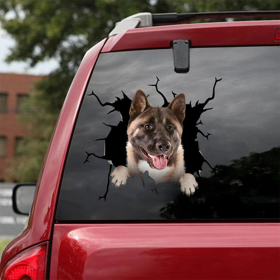 Akita Crack Sticker Cute Happy Anime Car Decals First Communion Gifts - Dog Lovers die-cut waterproof vinyl sticker decal
