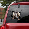 Long Haired Dachshund Crack Sticker Car Cool Circle Stickers Best Gifts For Dad - Dog Lovers die-cut waterproof vinyl sticker decal
