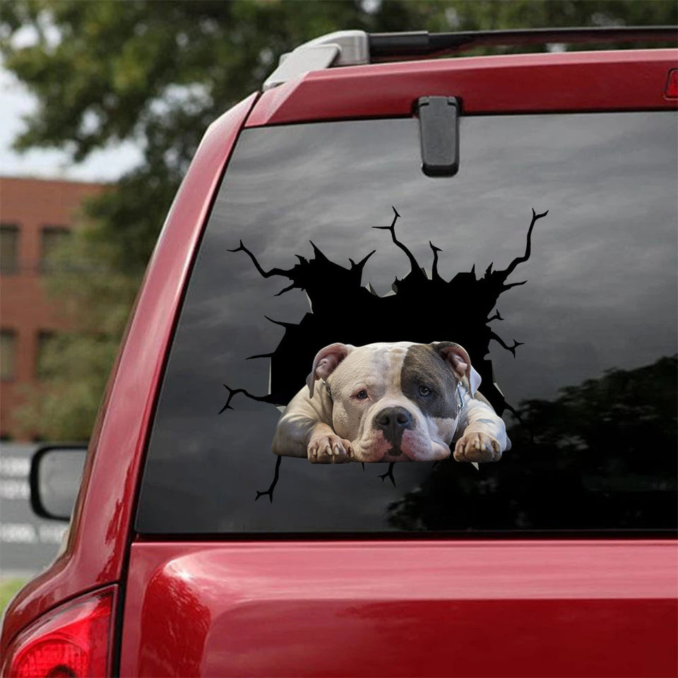 American Bully Crack Sticker Car Window Cool Vehicle Decals 1 Year Anniversary Gift - General die-cut waterproof vinyl sticker decal