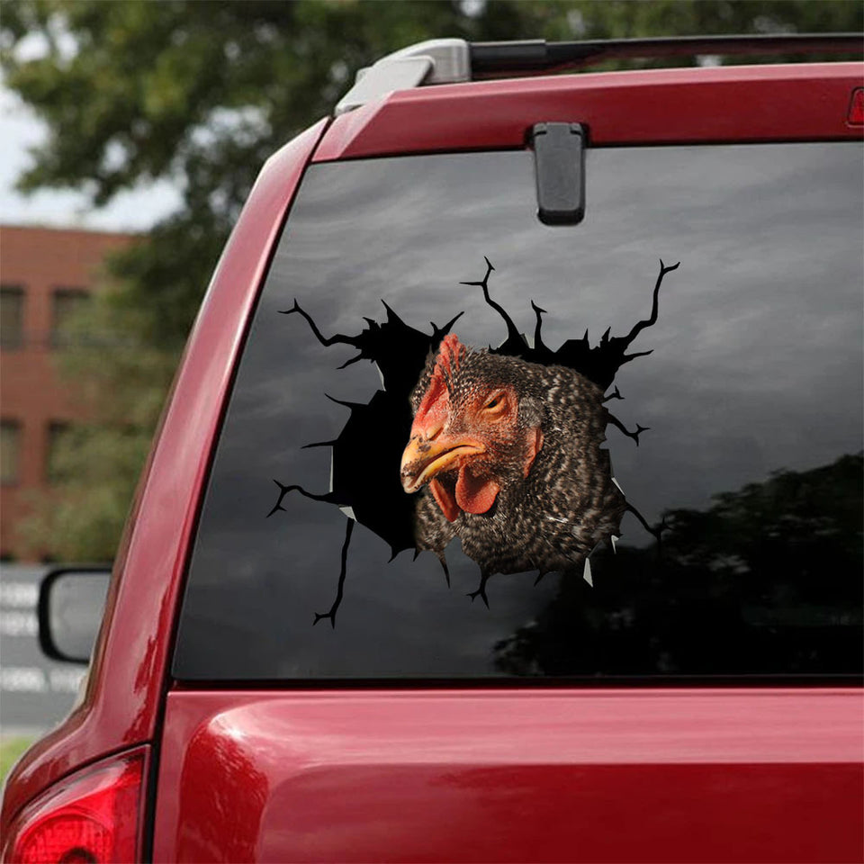 [ha0289-snf-tpa]-plymouth-rock-chicken-crack-car-sticker-chickens-lover