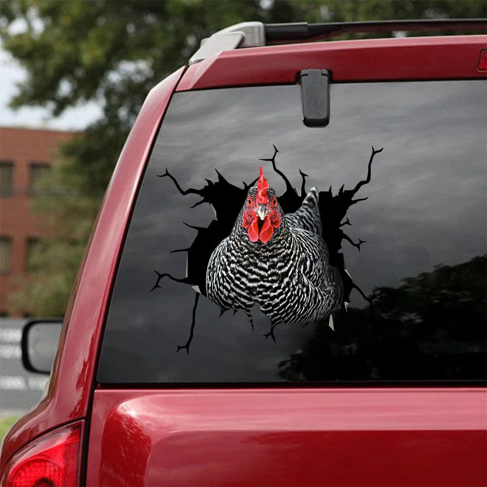 [ha0292-snf-tpa]-plymouth-rock-chicken-crack-car-sticker-chickens-lover