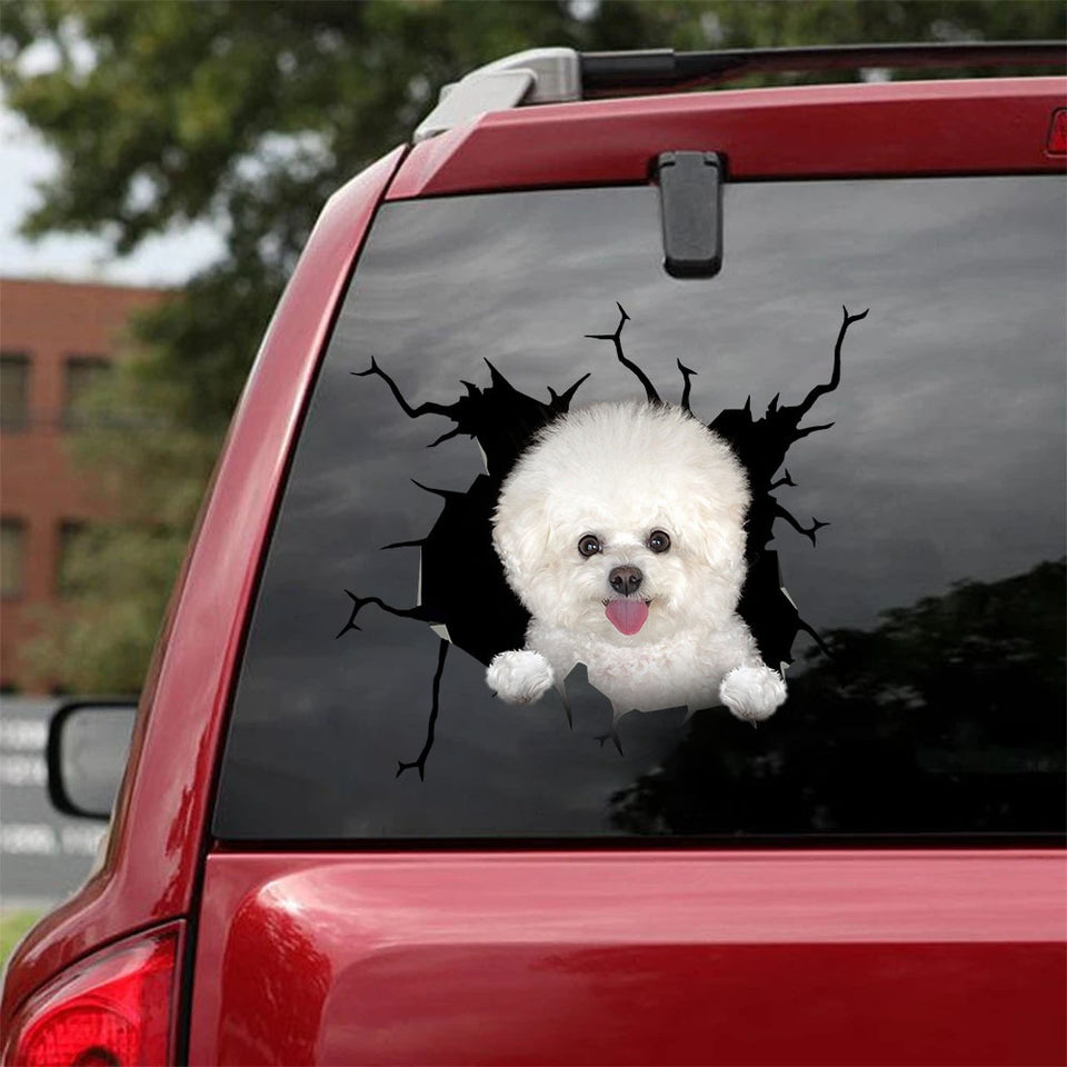 Bichon Frise Crack Sticker Decals Cuteness Overloaded Custom Window Decals Best Gifts For Women 2020 - General die-cut waterproof vinyl sticker decal