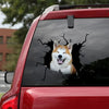 [ha0313-snf-lad]-akita-crack-car-sticker-dogs-lover