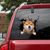Shiba Inu Crack Stickers For Cars Funny Pictures Custom Decal Stickers Valentines Gifts For Her - Dog Lovers die-cut waterproof vinyl sticker decal