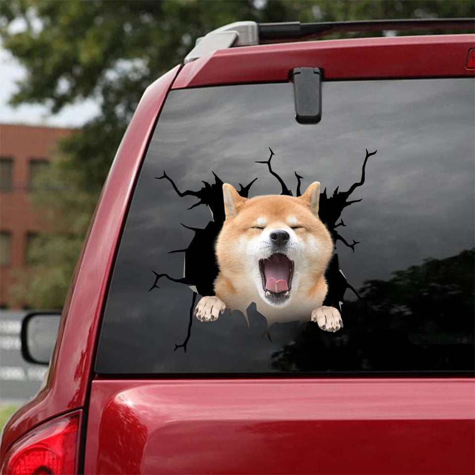 Shiba Inu Crack Decal Ideas You Cute Avery Sticker Paper Gifts For Dad - Dog Lovers die-cut waterproof vinyl sticker decal