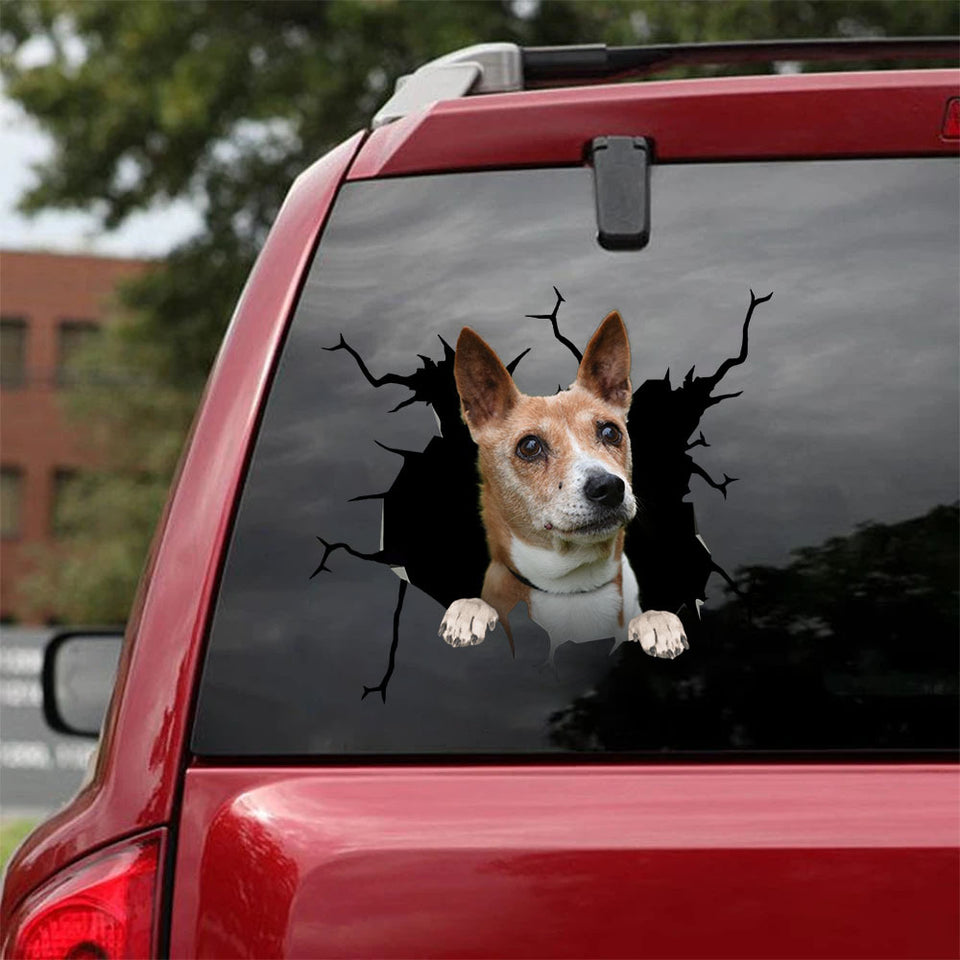 Basenji Crack Sticker Emoji Corny Jokes Vehicle Decals Best Subscription Boxes - General die-cut waterproof vinyl sticker decal