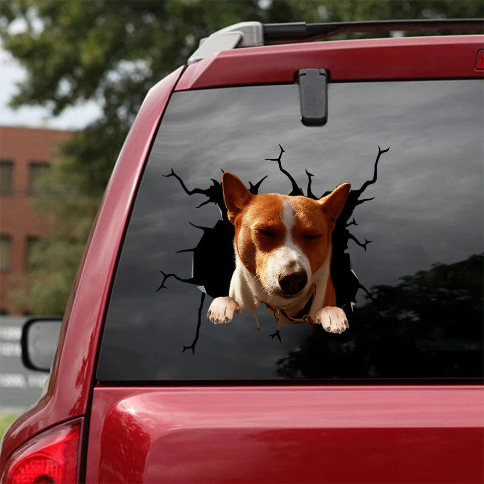 Basenji Crack Sticker For Back Window Wiper Humor Floor Stickers Best Christmas Gifts 2021 - General die-cut waterproof vinyl sticker decal