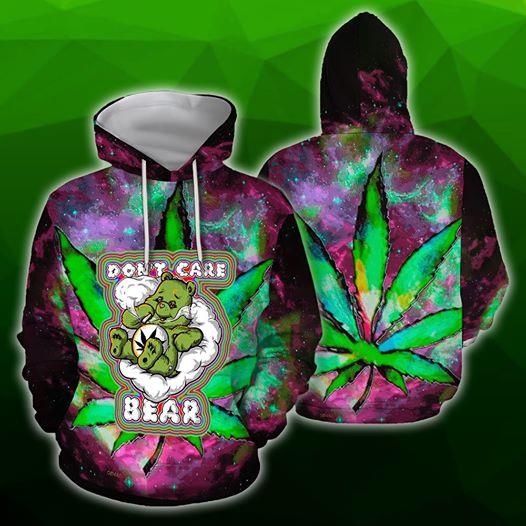 420 Hoodie Dont't Care Bear 3D Full Over Print Ht1223