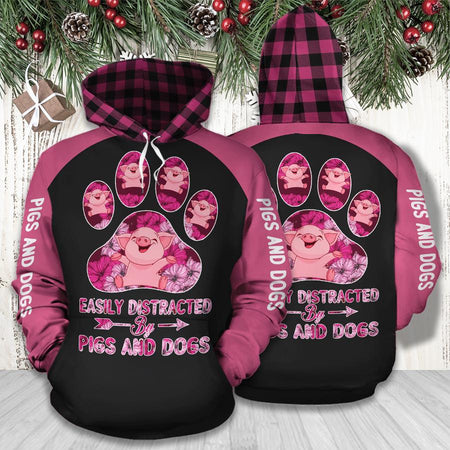 Distracted By Pigs And Dogs Hoodie & Legging