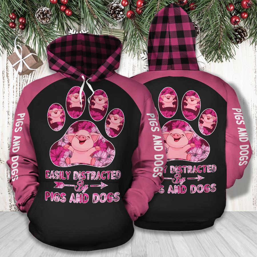 Distracted By Pigs And Dogs Hoodie & Legging