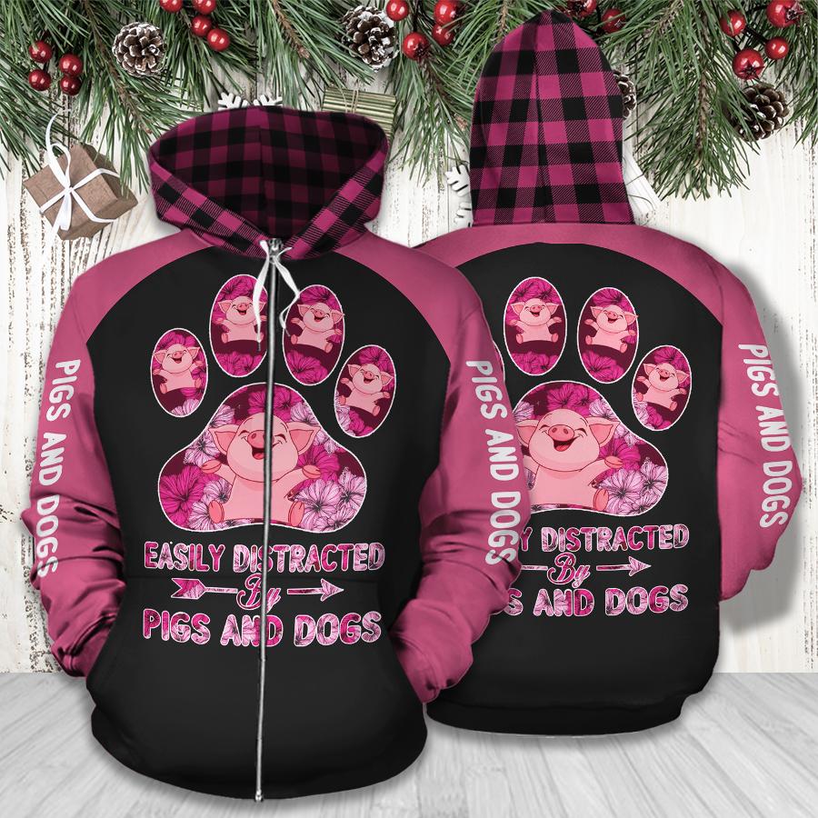 Distracted By Pigs And Dogs Hoodie & Legging