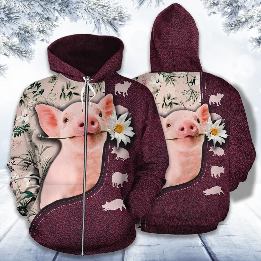 Flower Leather Pig Combo Hoodie & Legging