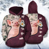 Flower Leather Pig Combo Hoodie & Legging