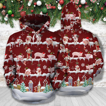 Red Christmas Pig Hoodie & Legging