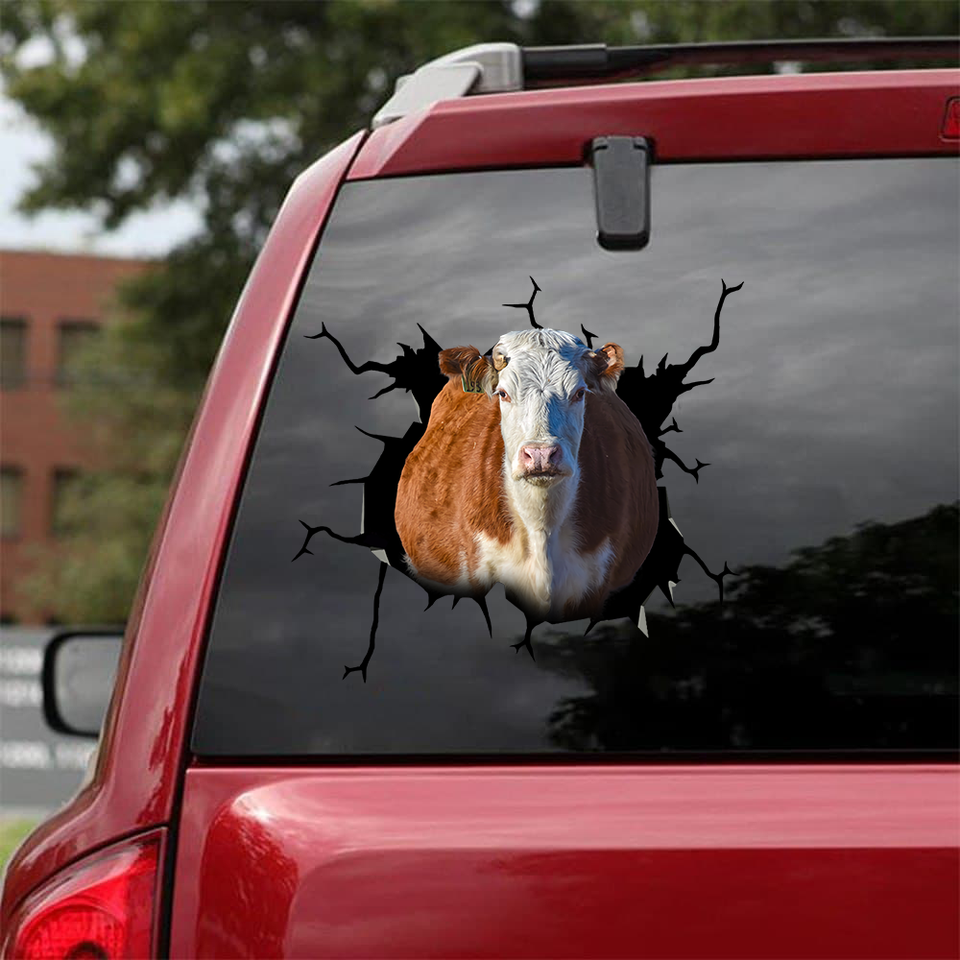[sk1209-snf-ptd]-hereford-cow-crack-sticker-cattle-lover