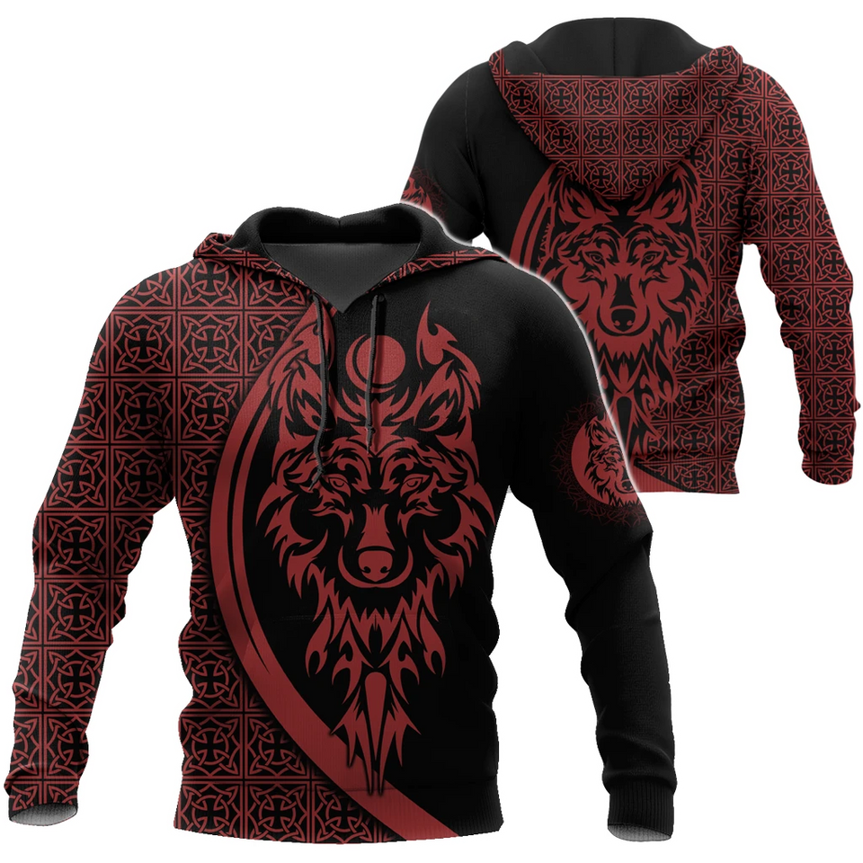 Tattoo Wolf Hoodie T Shirt For Men and Women HAC080606-NM