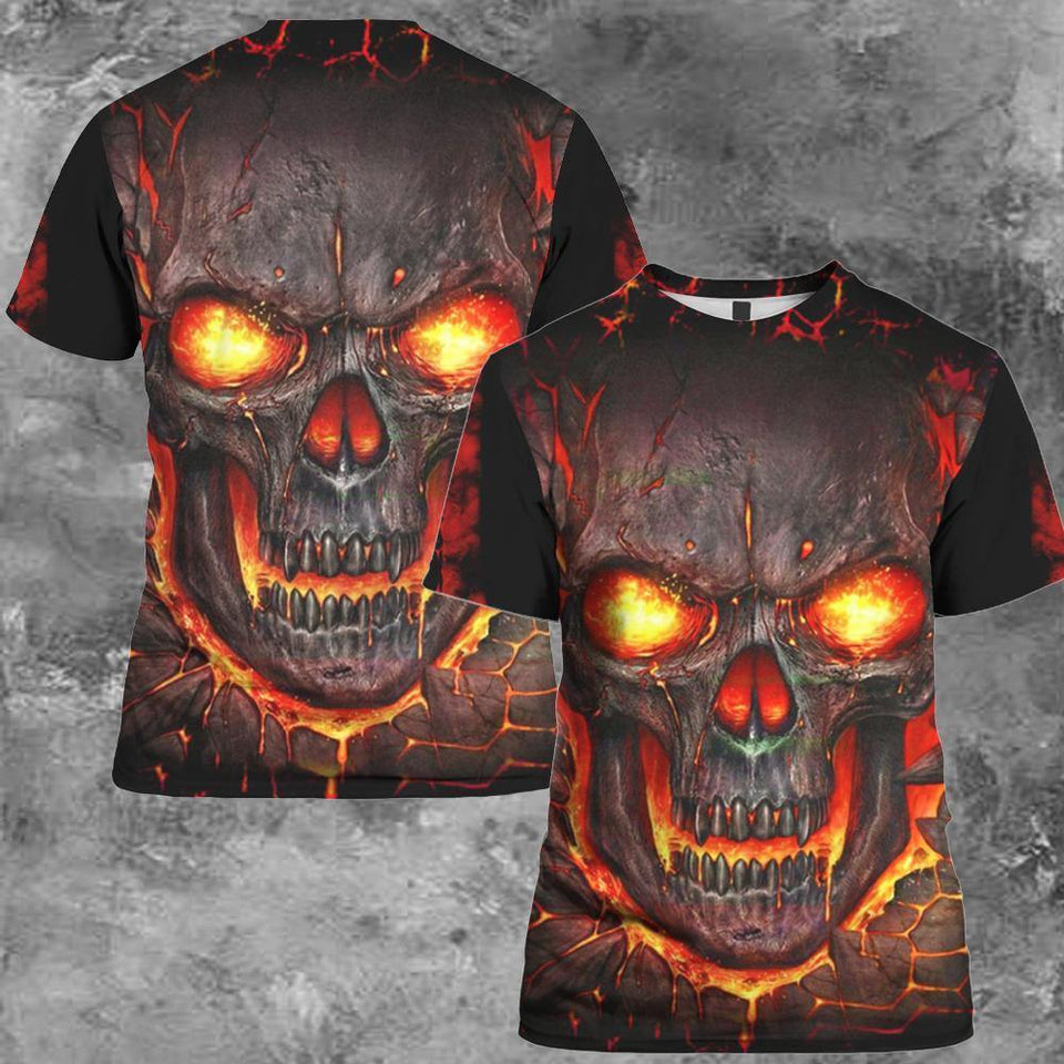 Skull 3D Full Over Print K1322 - Camellia Print